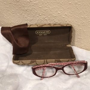 Coach glasses, case and clean cloth